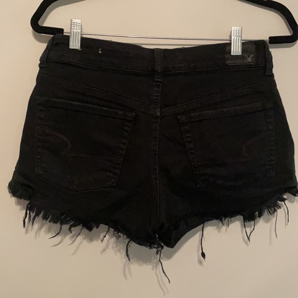 Black denim distressed shorts - Picture 2 of 2